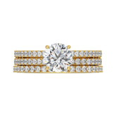 14K YELLOW GOLD 1 3/4CT ROUND DIAMOND LADIES BRIDAL SET (CENTER STONE ROUND DIAMOND 1CT)